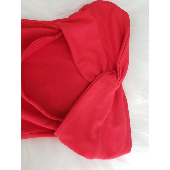 NEW‎ Zara poppy red strapless sweetheart knotted keyhole detail bodysuit SMALL - Picture 6 of 10